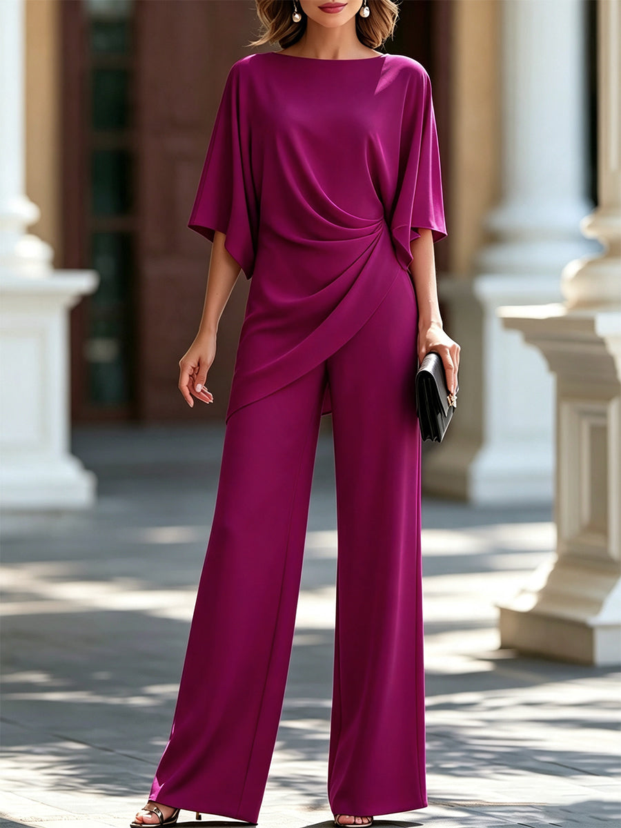 Kay – Draped Waist Wide-Leg Jumpsuit