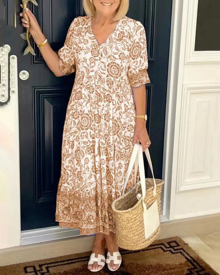 Tallis | Floral V-Neck Maxi Dress