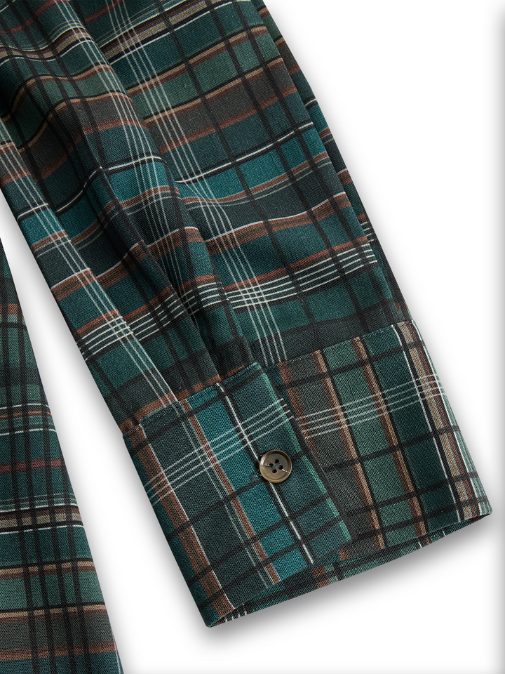 Mhairi – Plaid Shirt Maxi Dress