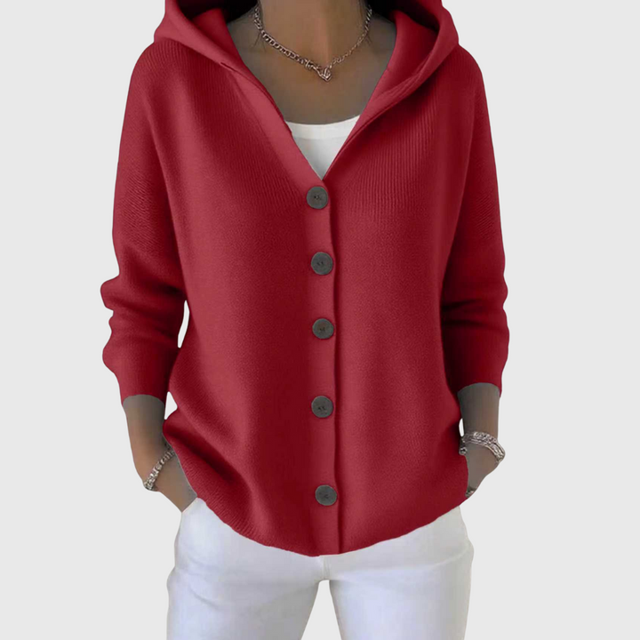 Roisin – Hooded Button-Down Knit Cardigan