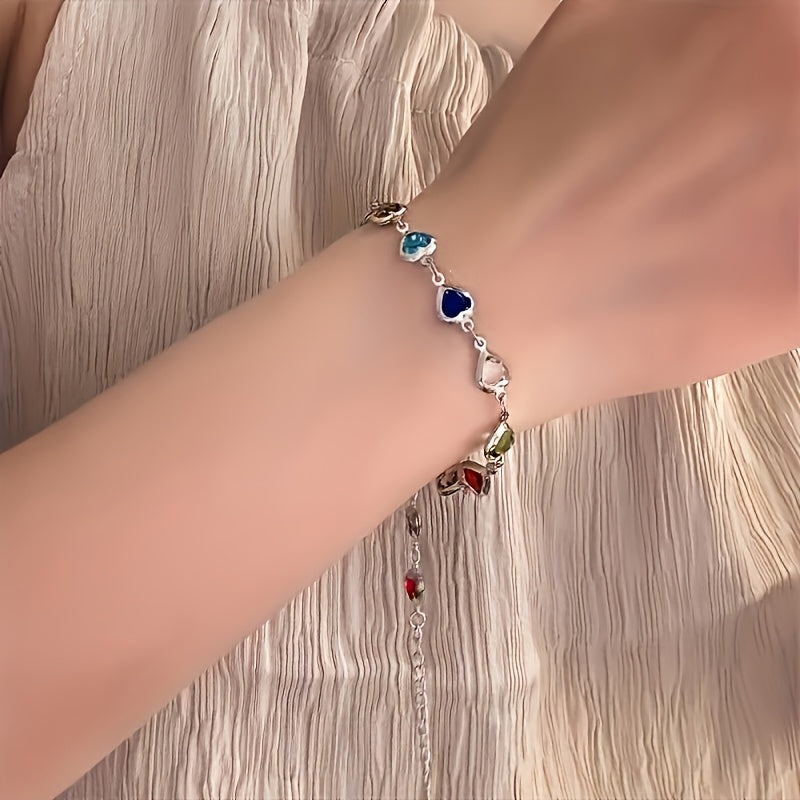 Vivien – Heart Crystal Chain Bracelet