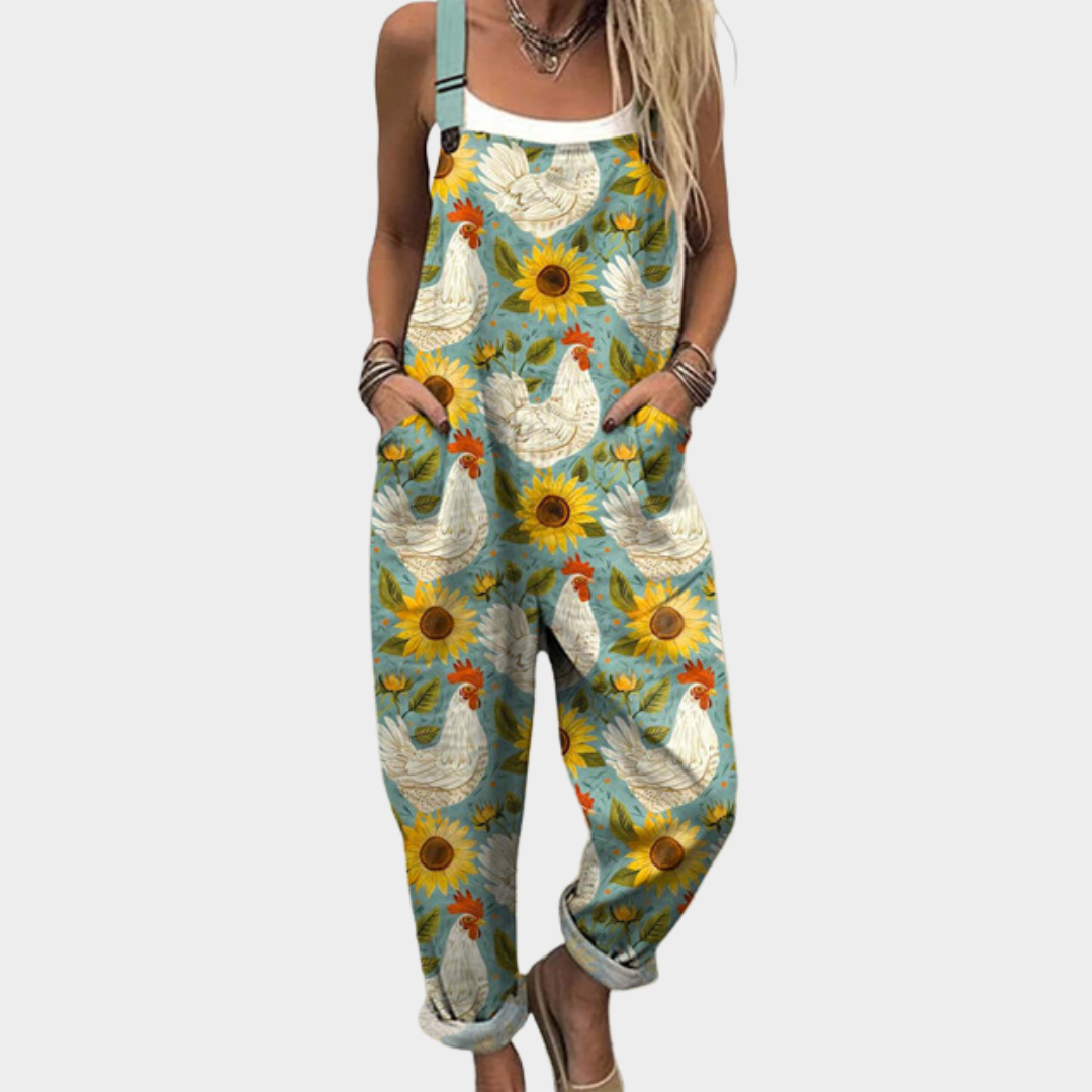 Victoria | Natural Pattern Dungarees