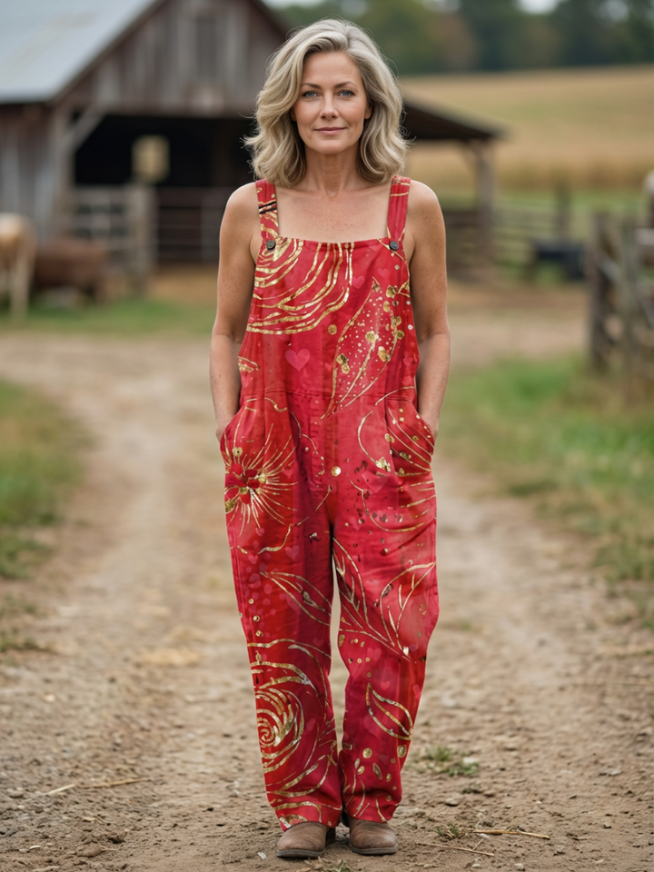 Edie | Abstract-Print Dungarees