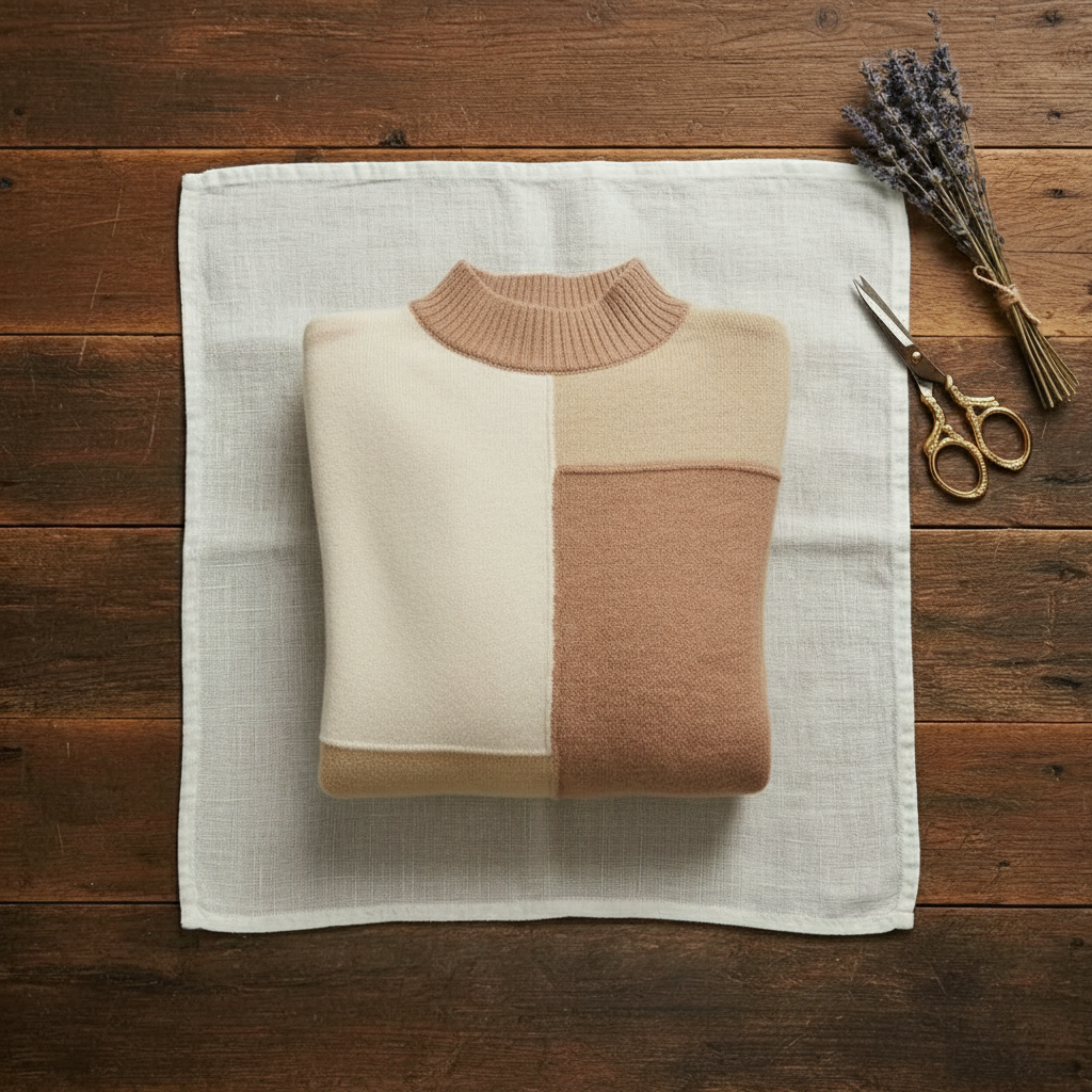 Katharine – Colour Block Turtleneck Jumper