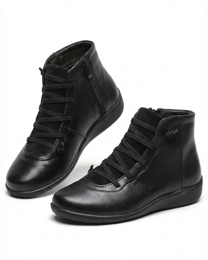 Mavis – Lace-Up Ankle Boots with Side Zip