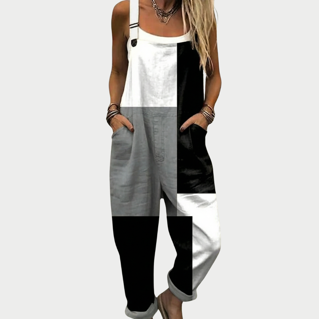 Bella | Black & Grey Dungarees