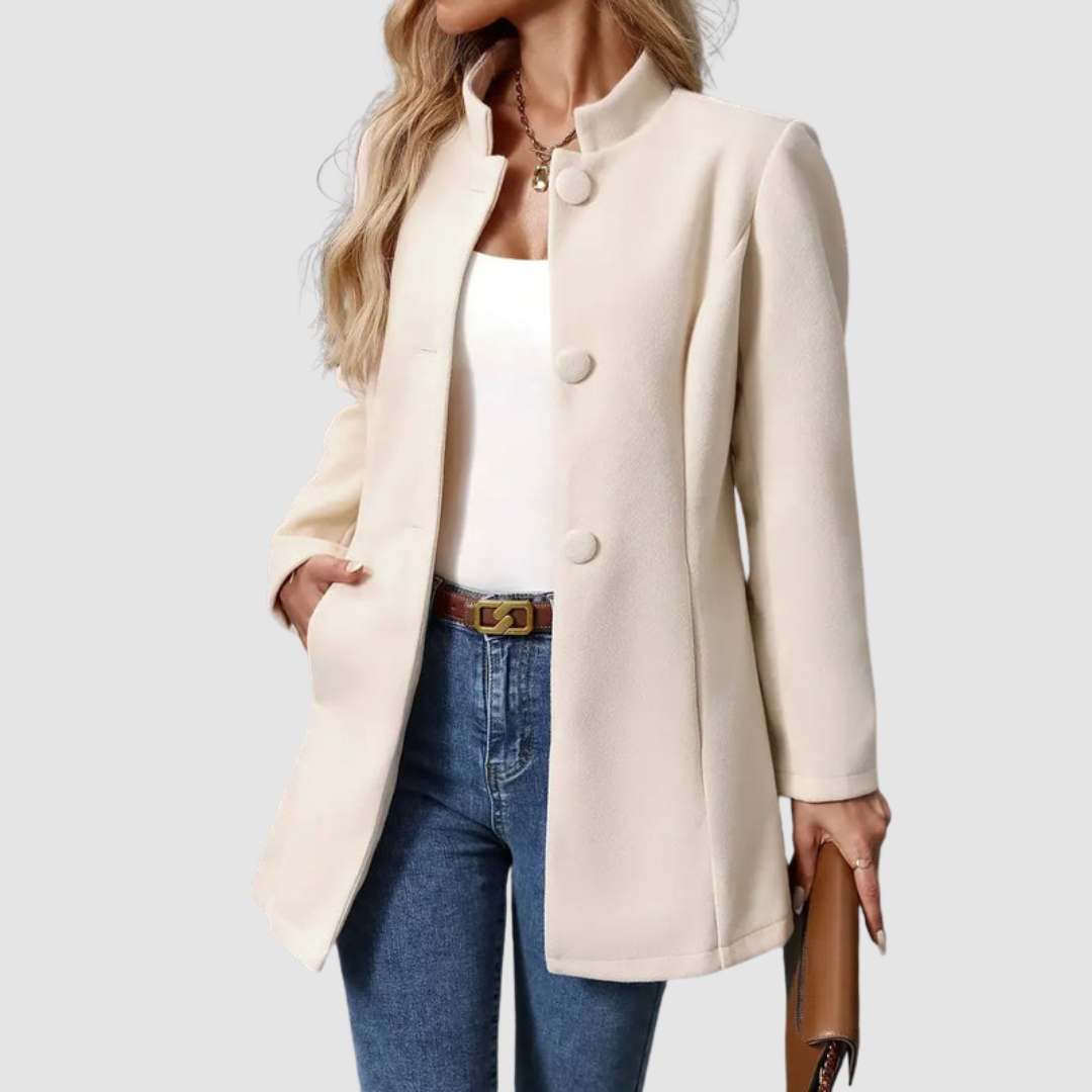 Annette – Timeless Elegant Stand Collar Coat