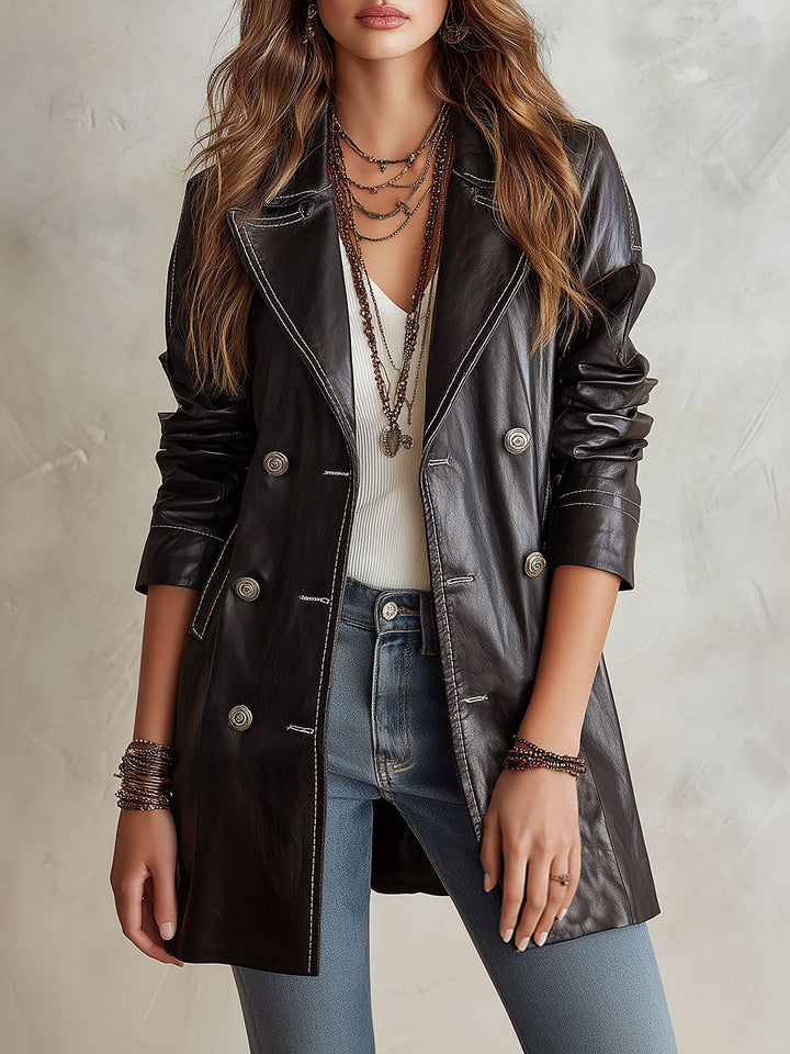 Roisin – Double-Breasted Longline Statement Jacket