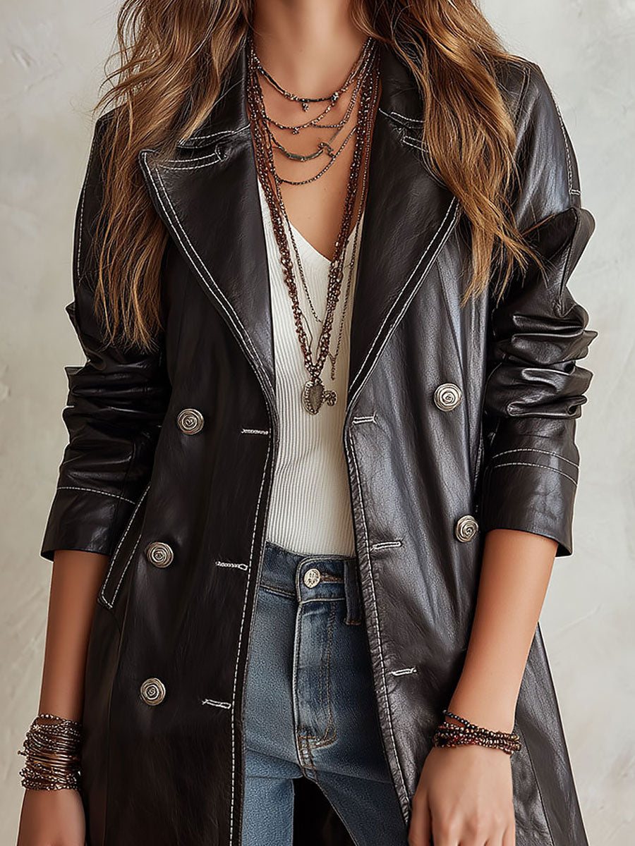 Roisin – Double-Breasted Longline Statement Jacket