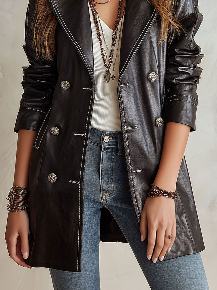 Roisin – Double-Breasted Longline Statement Jacket