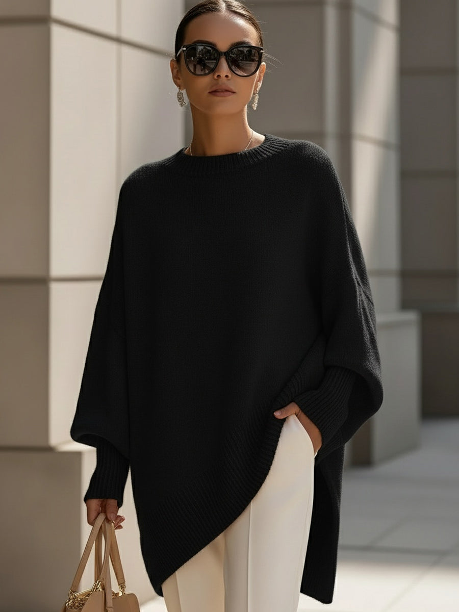 Flora – Oversized Draped Knit Pullover