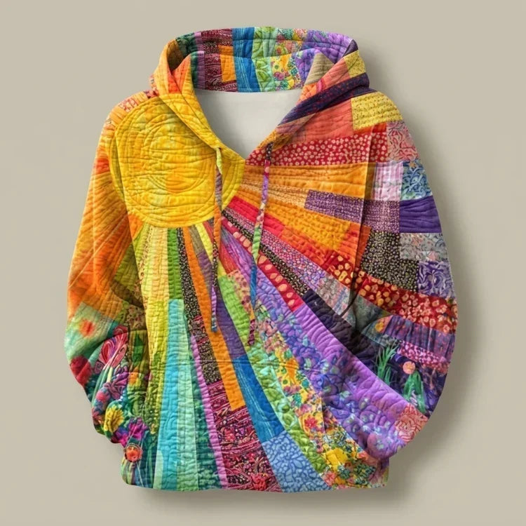 Madeleine – Quilted Patchwork-Print Hoodie