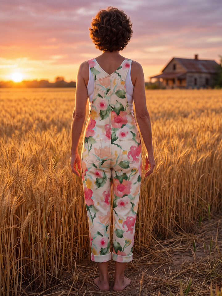 Christen | Floral-Print Dungarees