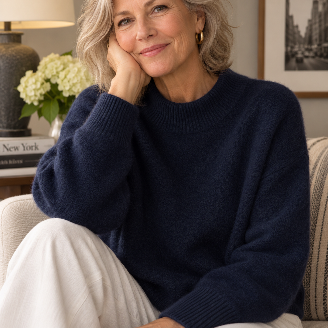 Fenella – Soft Knit Mock Neck Jumper