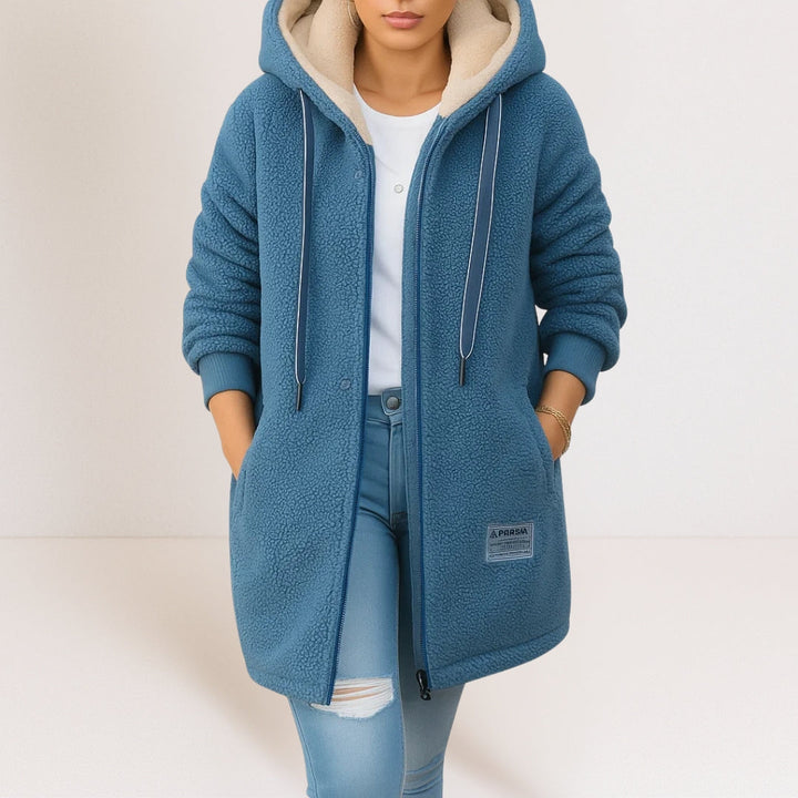Susannah – Longline Hooded Teddy Coat