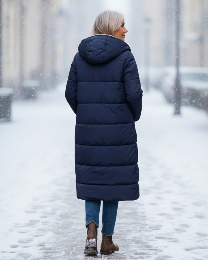 Bethan – Quilted Sherpa-Lined Long Coat