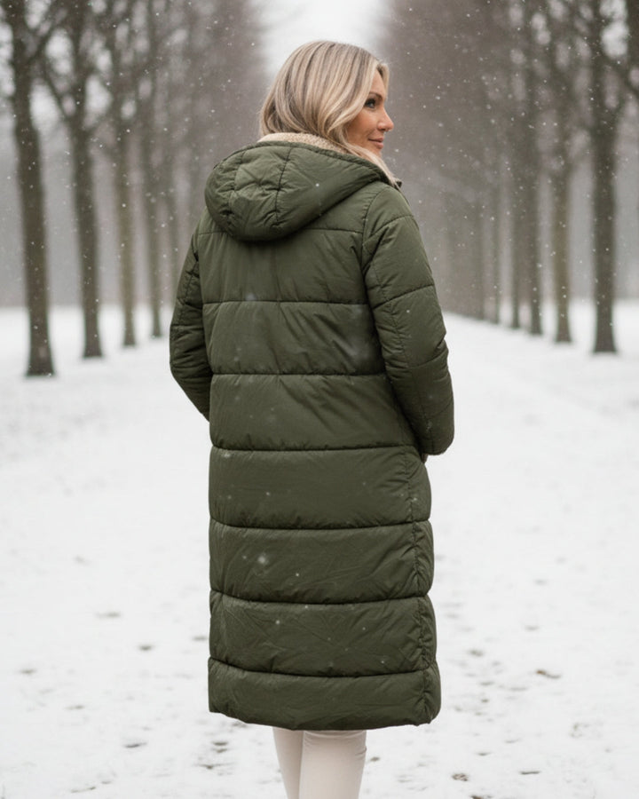 Bethan – Quilted Sherpa-Lined Long Coat