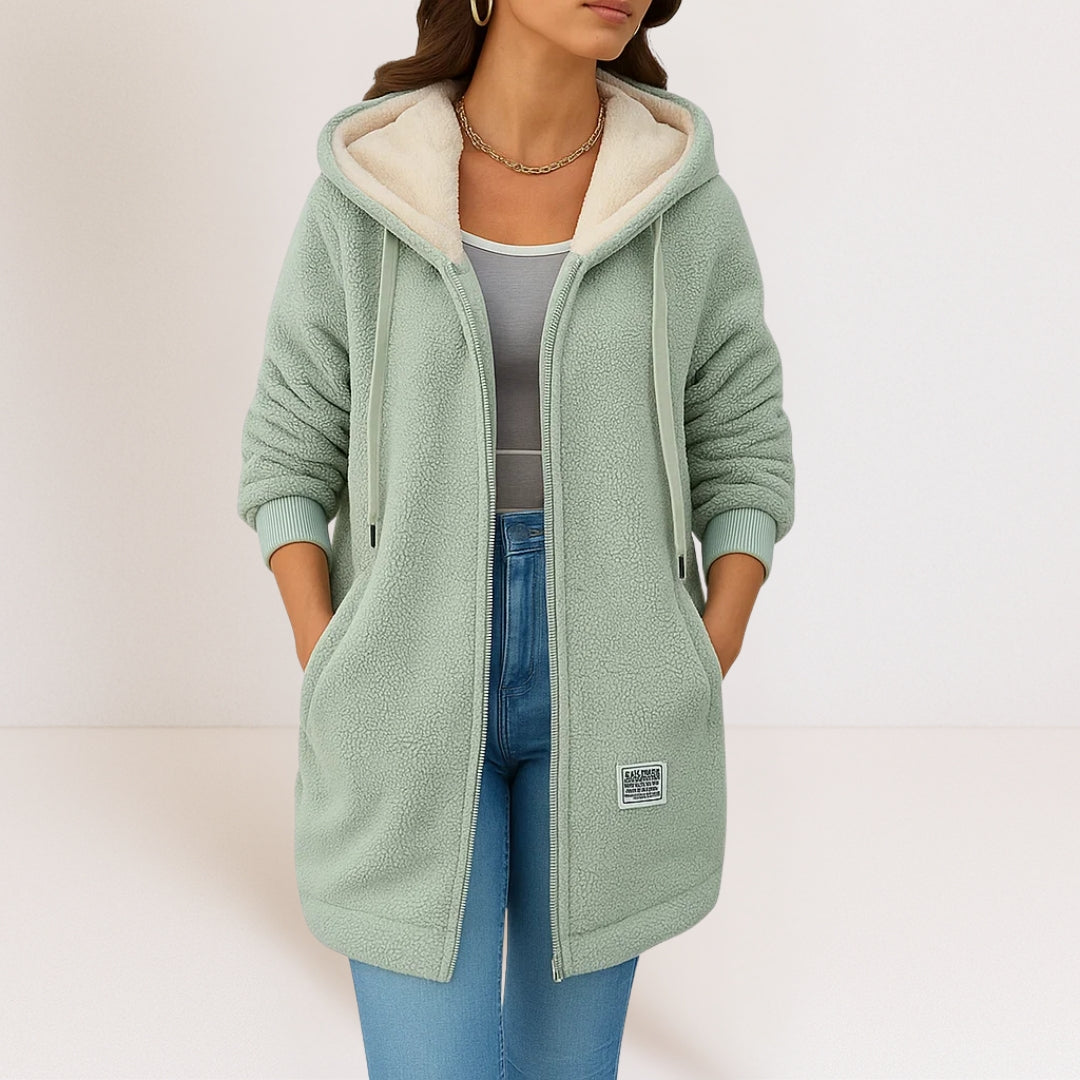 Susannah – Longline Hooded Teddy Coat