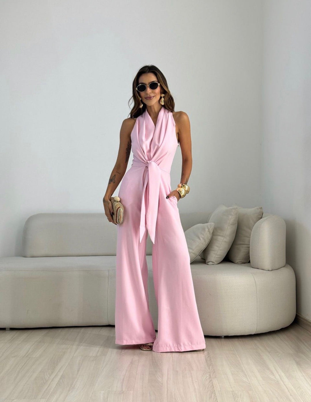 Linda – Halter Neck Wide-Leg Jumpsuit