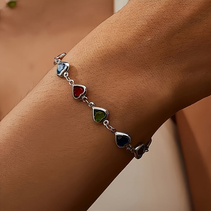 Vivien – Heart Crystal Chain Bracelet