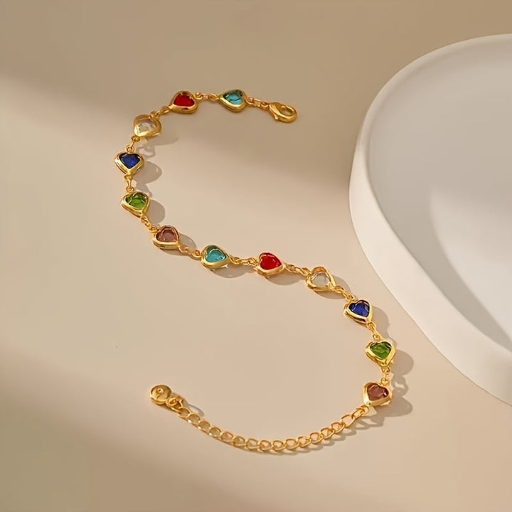 Vivien – Heart Crystal Chain Bracelet