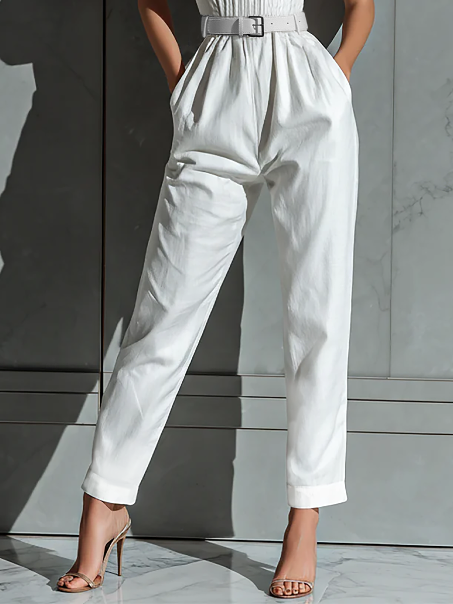 Maxine – Halter Neck Belted Tailored Jumpsuit