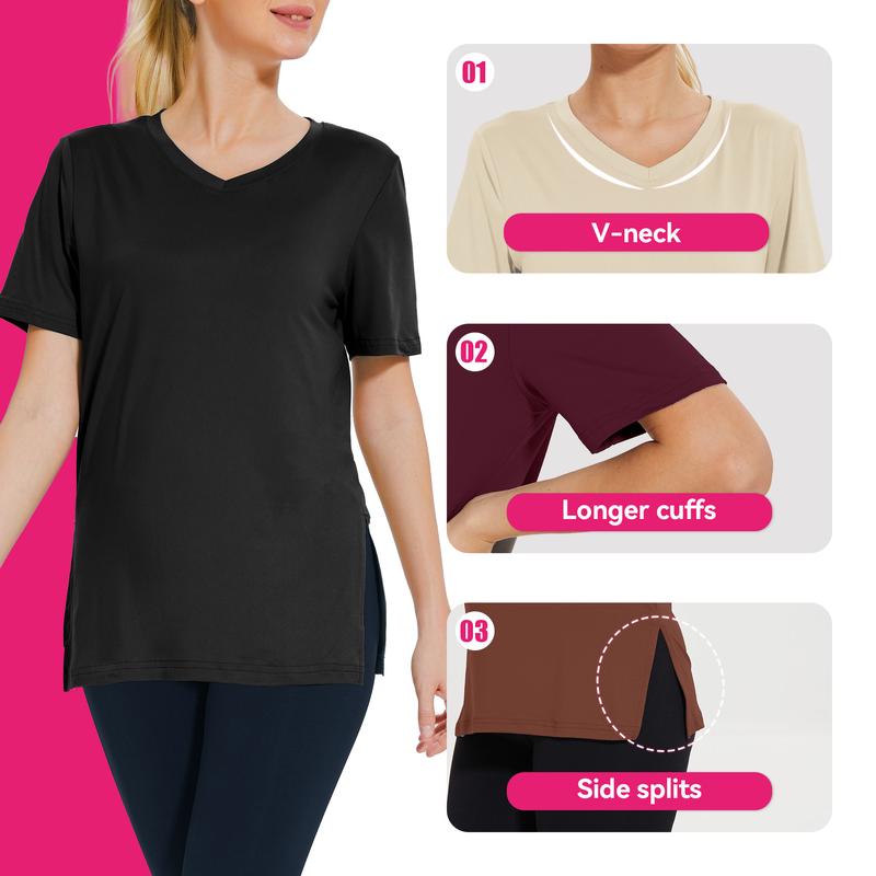 Flora – Casual Loose Fit V-Neck Tee Three-Pack