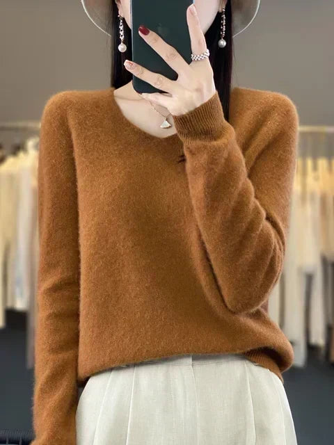 Enid – Loose Knit V-Neck Jumper