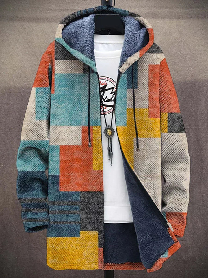Lilian – Fleece-Lined Geometric Hooded Jacket