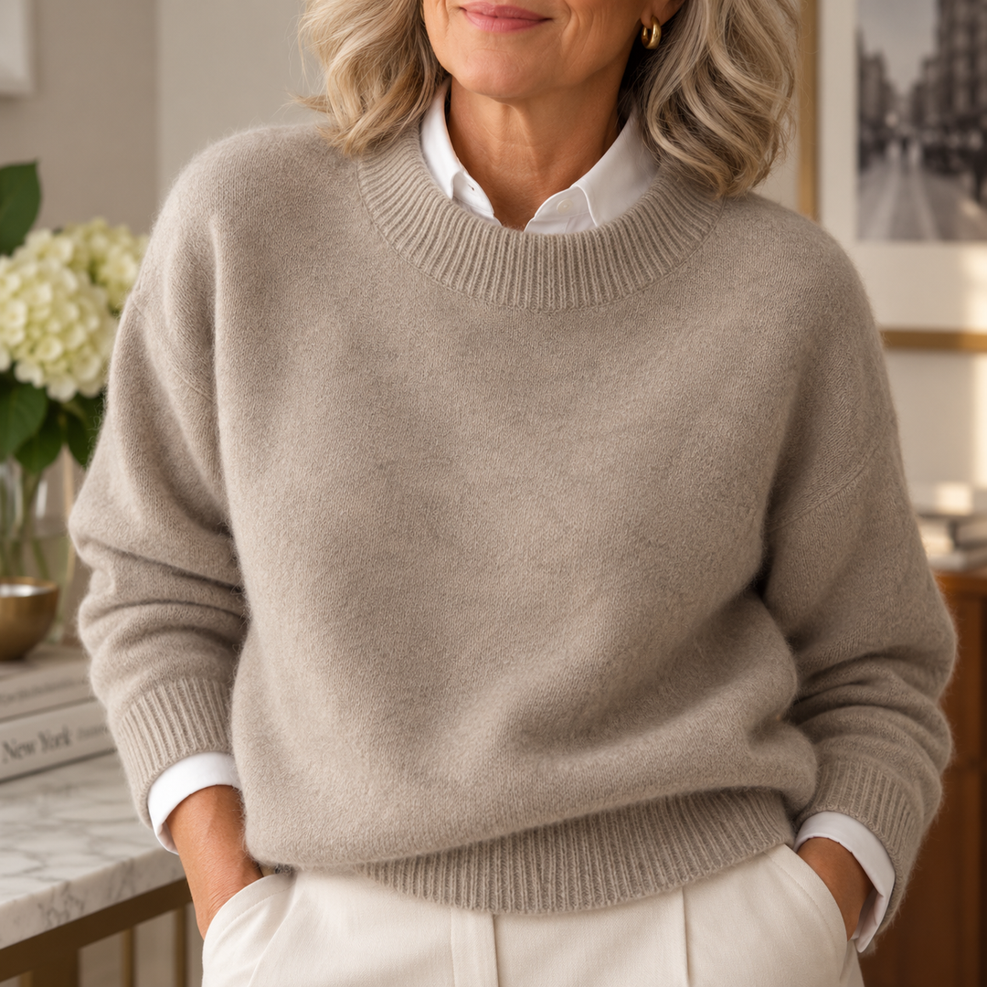 Fenella – Soft Knit Mock Neck Jumper