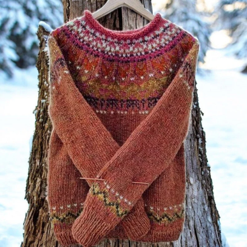 Isobel – Fair Isle Knit Jumper with Yoke Detail