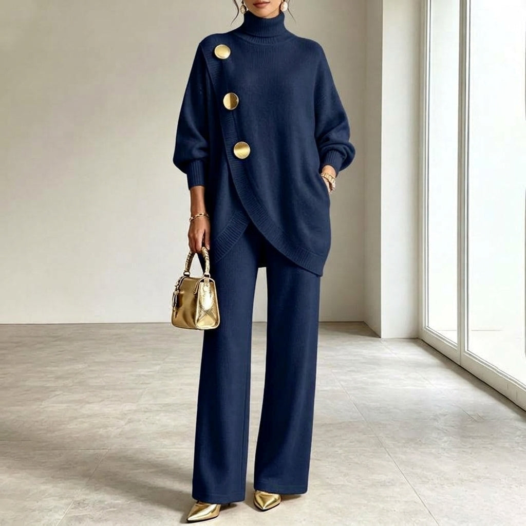 Honor – Knit Polo Neck and Wide-Leg Trouser Set