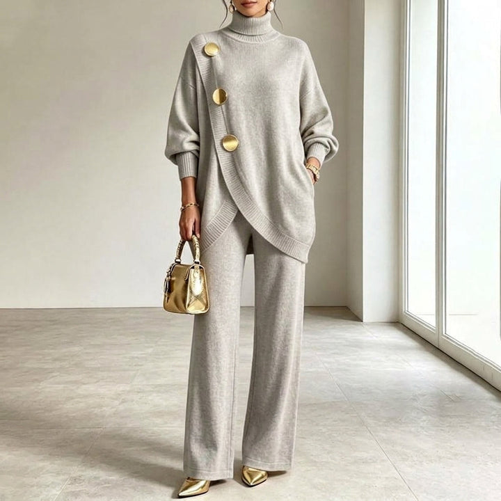 Honor – Knit Polo Neck and Wide-Leg Trouser Set