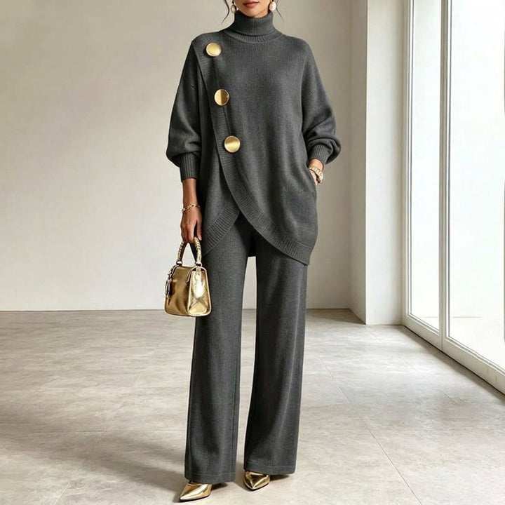 Honor – Knit Polo Neck and Wide-Leg Trouser Set