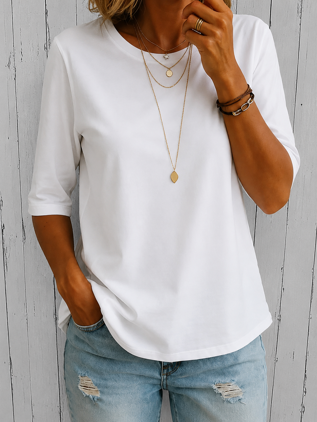 Bryony – Relaxed Half-Sleeve Everyday Top