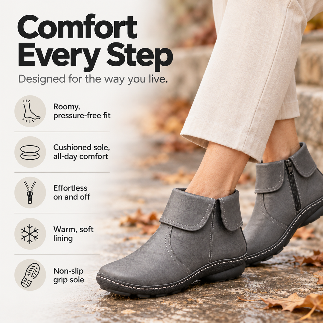 Saskia – Ankle Boots with Easy Side Zip