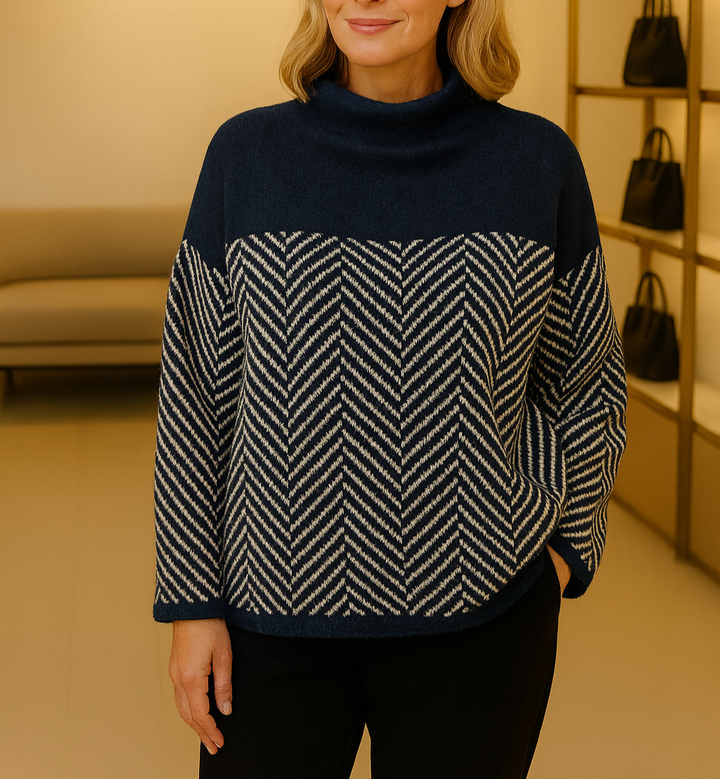 Blanche – Herringbone Turtleneck Jumper