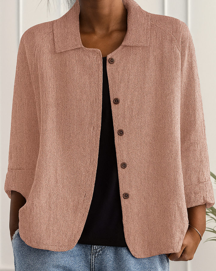 Carol – Easy Button-Front Transitional Cardigan