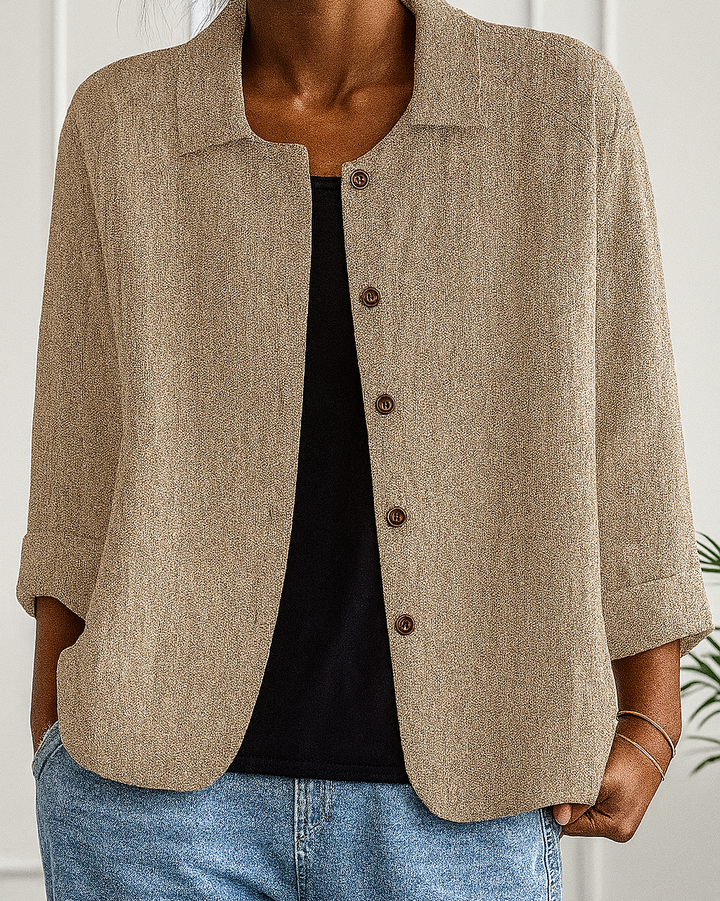 Carol – Easy Button-Front Transitional Cardigan