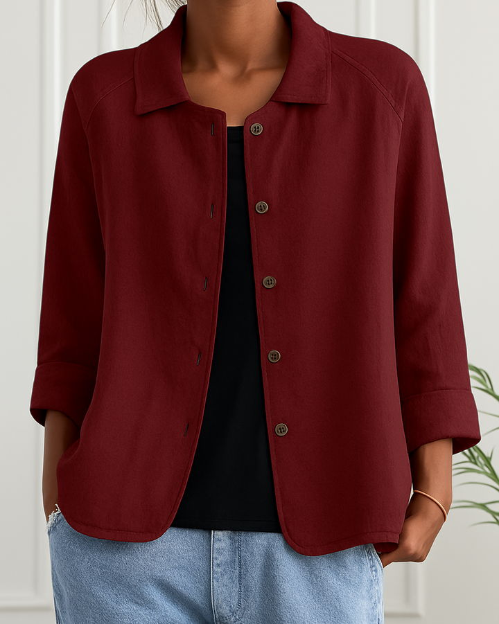 Carol – Easy Button-Front Transitional Cardigan