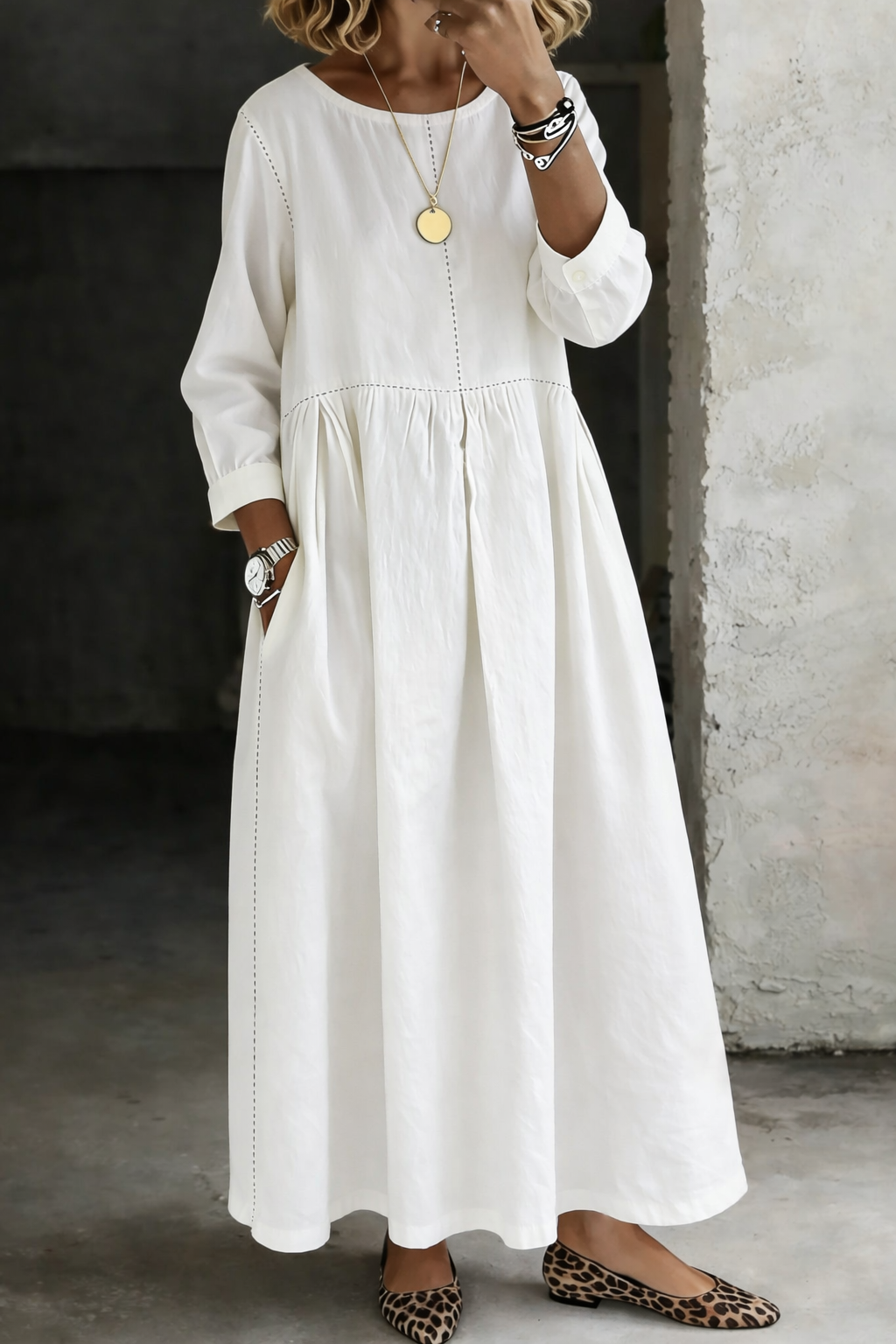 Petra – Vintage Denim Maxi Dress
