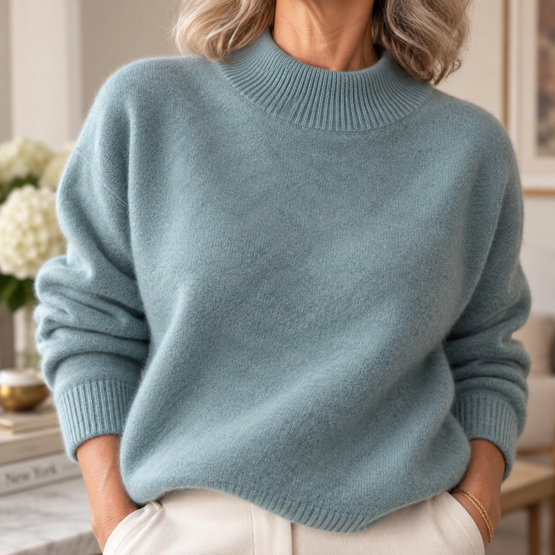 Fenella – Soft Knit Mock Neck Jumper