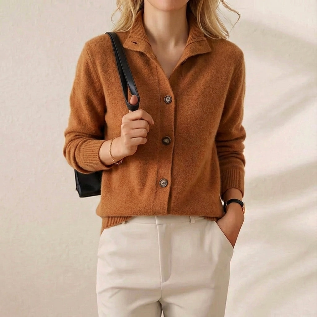 Juliet – Button-Up Collared Knit Cardigan