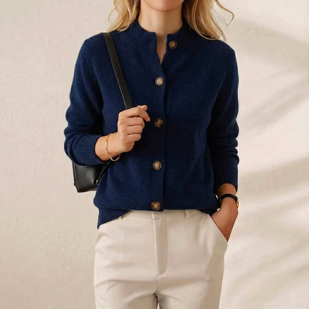 Juliet – Button-Up Collared Knit Cardigan