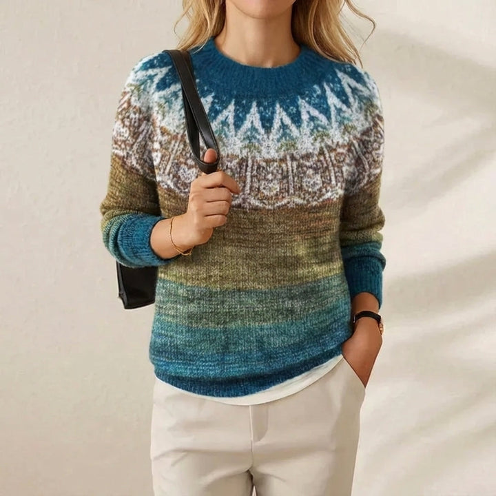 Teresa – Nordic Pattern Gradient Knit Jumper