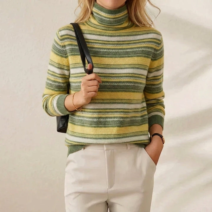 Daphne – Striped Turtleneck Knit Jumper