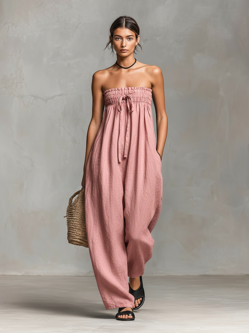 Maryam – Relaxed Strapless Wide-Leg Jumpsuit