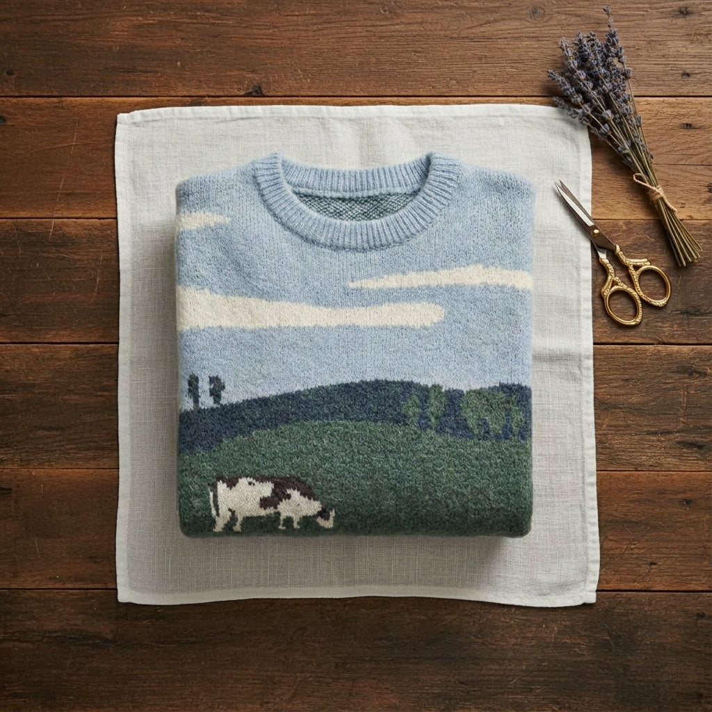 Ophelia – Scenic Landscape Intarsia Knit Jumper