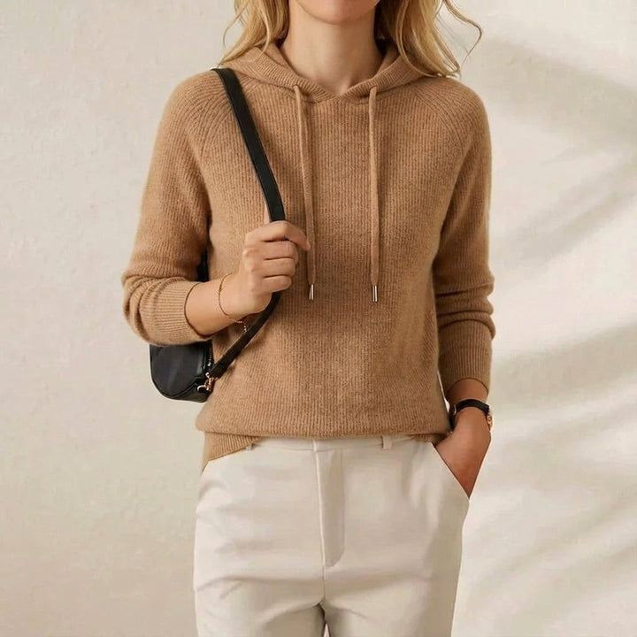 Nerys – Knit Hooded Drawstring Jumper