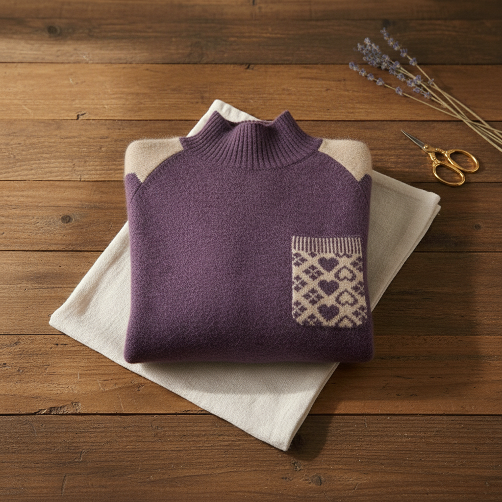 Roberta – Knit Jumper with Heart Pocket Detail